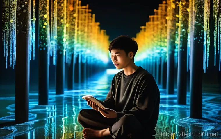 아리스토텔레스의 실체 개념 - **Prompt:** "A serene, contemplative individual, perhaps a young adult of East Asian descent, sits c...