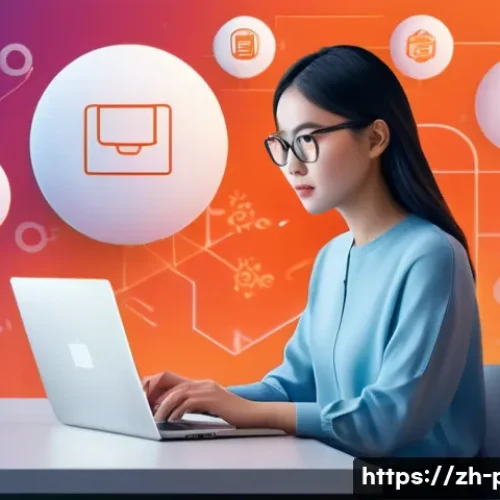 디지털 시대의 정보 윤리 - A modern digital privacy protection concept illustration showing a young Chinese woman in casual clo...